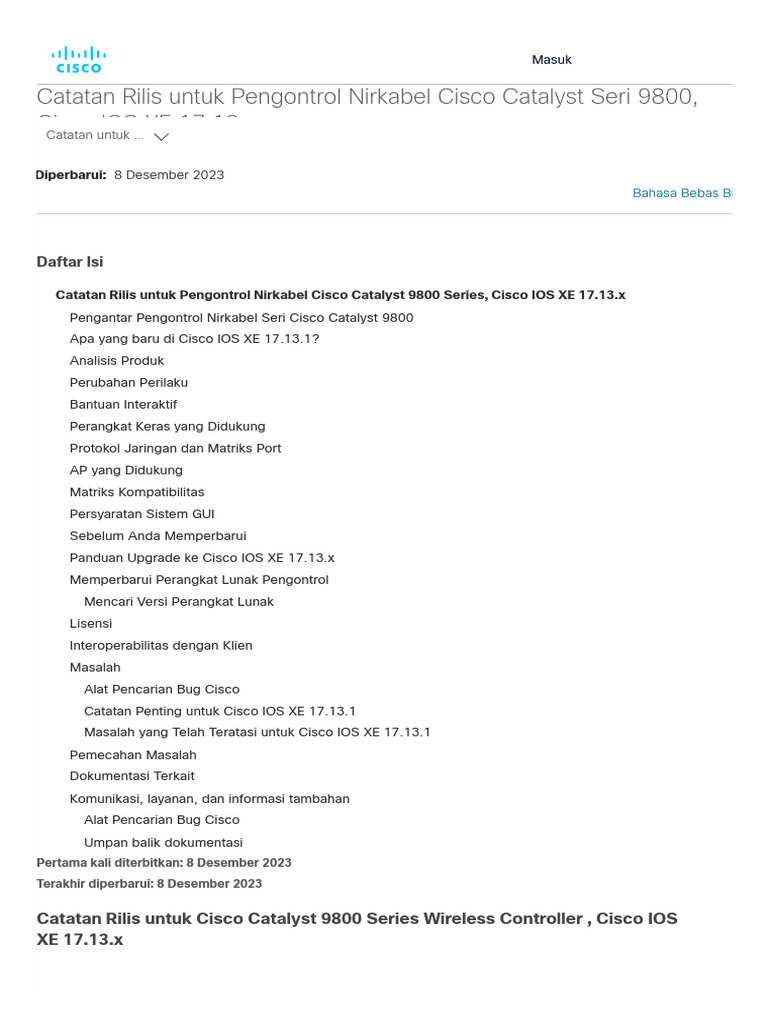 Catatan Rilis Untuk Cisco Catalyst 9800 Series Wireless Controller ...