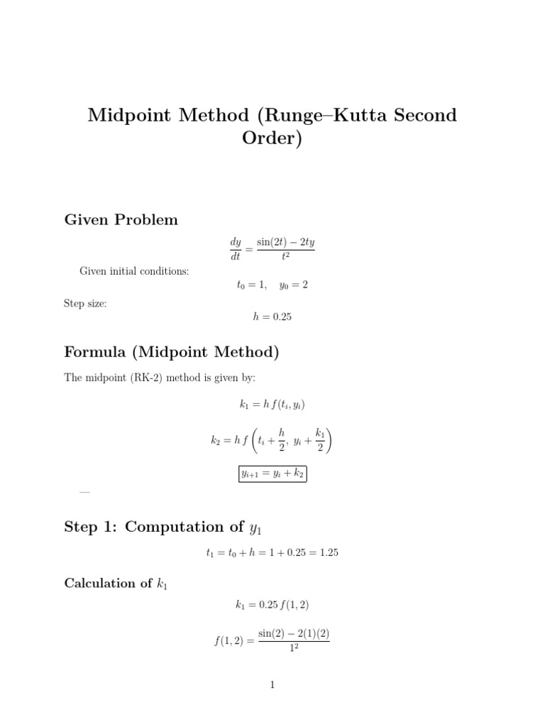 RK_Method (Mid Point) | PDF