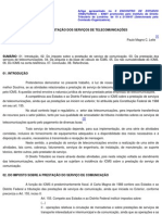 Icms Na Prestação Dos Serviços de Telecomunicações: TRIBUTÁRIOS - ENET Promovido Pelo Instituto de Direito