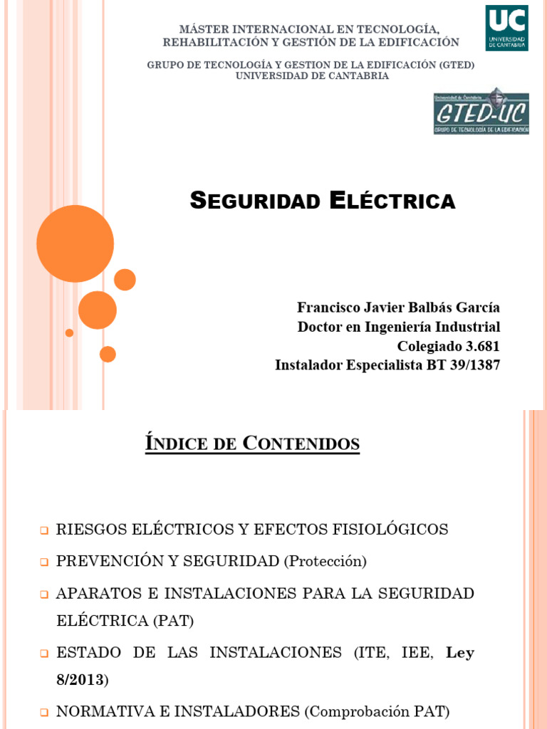 5 Seguridad Electrica GTED 2021 22 | PDF | Ingenieria Eléctrica ...