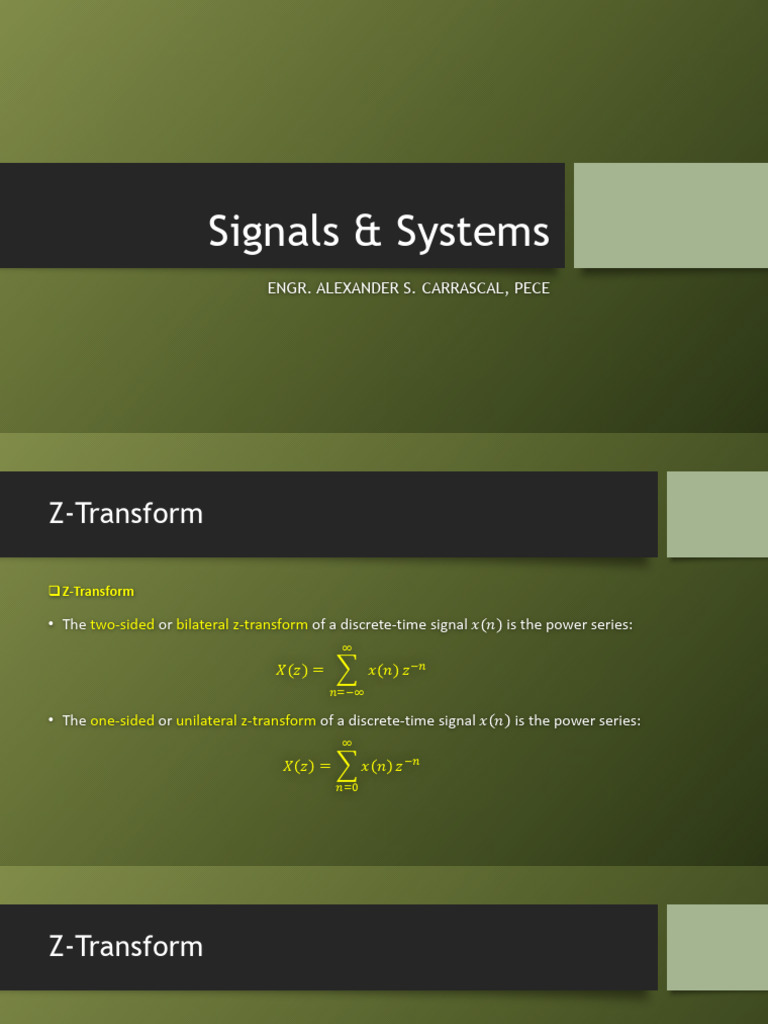 03_Signals & Systems-Solutions of Difference Equation Using Z_Transform ...