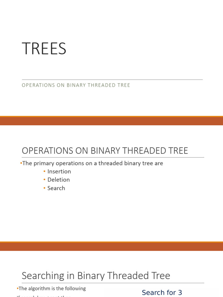 Trees-Operations On Binary Threaded Tree | PDF | Algorithms And Data ...