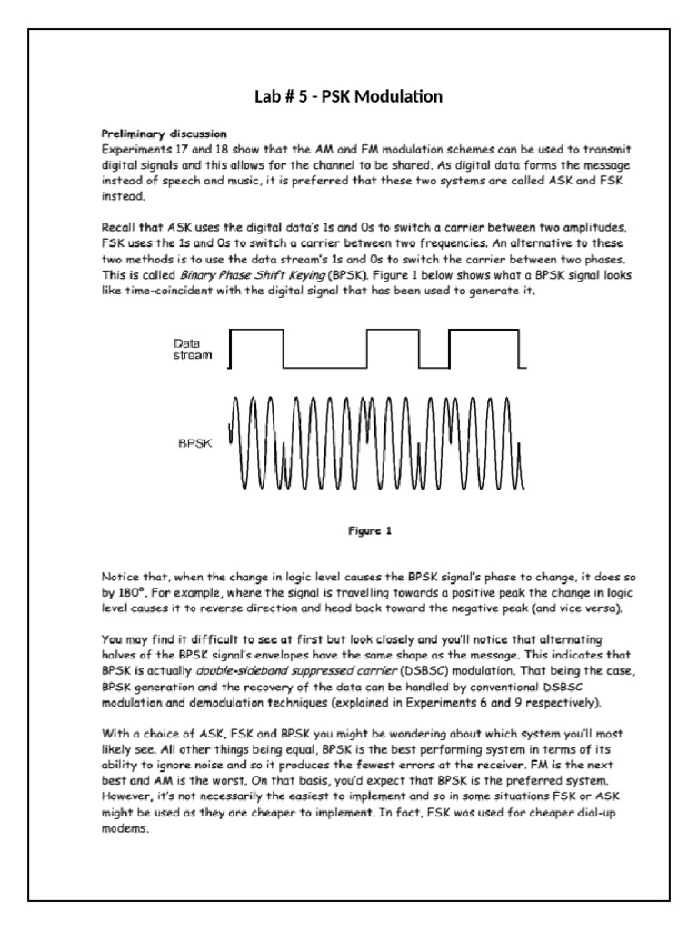 Lab 5 Psk Modulation | PDF