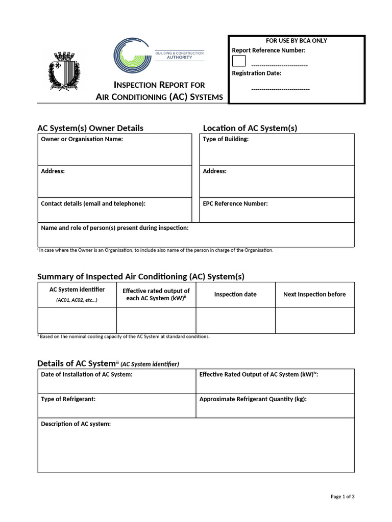 Inspection Report Template 16 June 2014 20250205 | PDF | Air ...