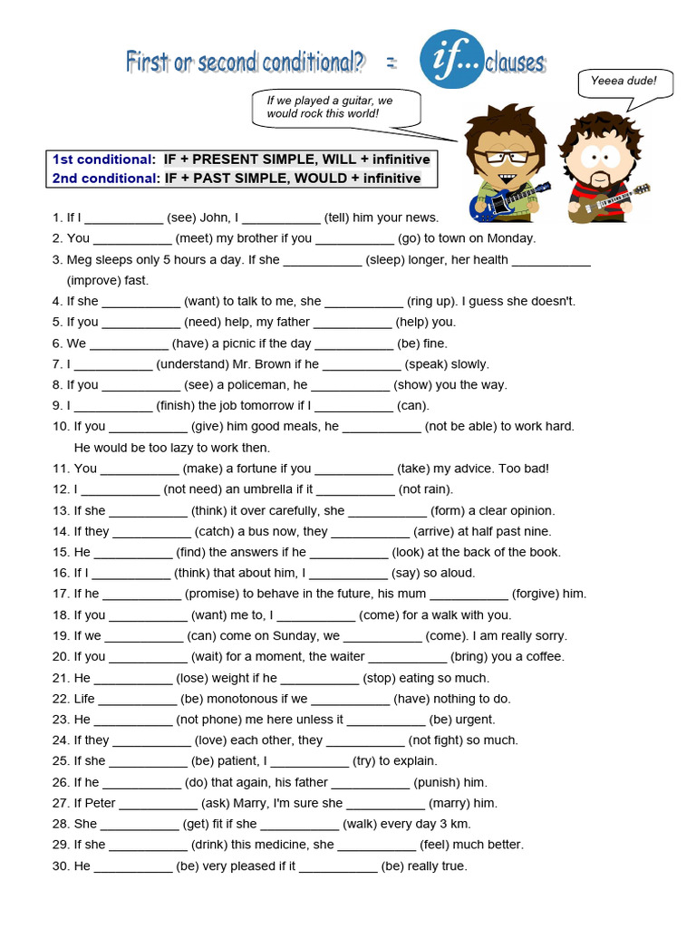 1st and 2nd Conditional Grammar Drills | PDF | Chess Theory | Chess