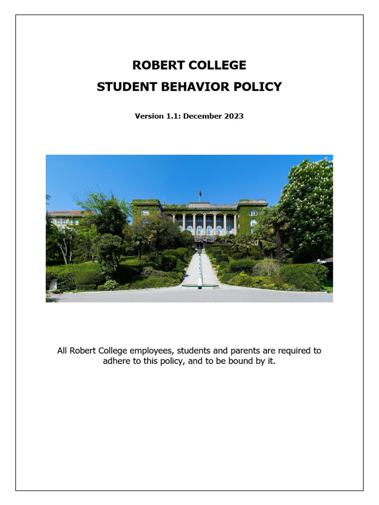 Student Behavior Policy v1.1 | PDF | Child Protection | Well Being