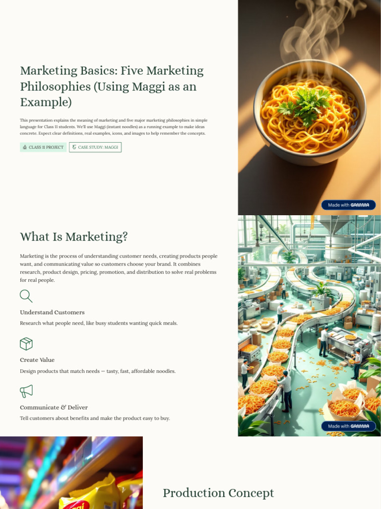 Marketing Basics Five Marketing Philosophies Using Maggi As An Example ...
