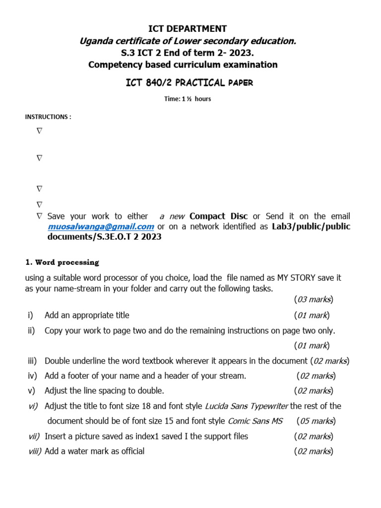 ICT 2 s.3_031129 | PDF | Computer File | Spreadsheet