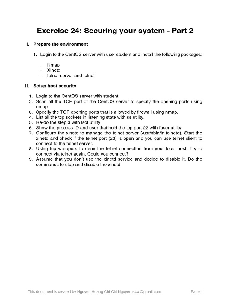 Lesson 11 - Securing Your System - Part 2 | PDF | Port (Computer ...