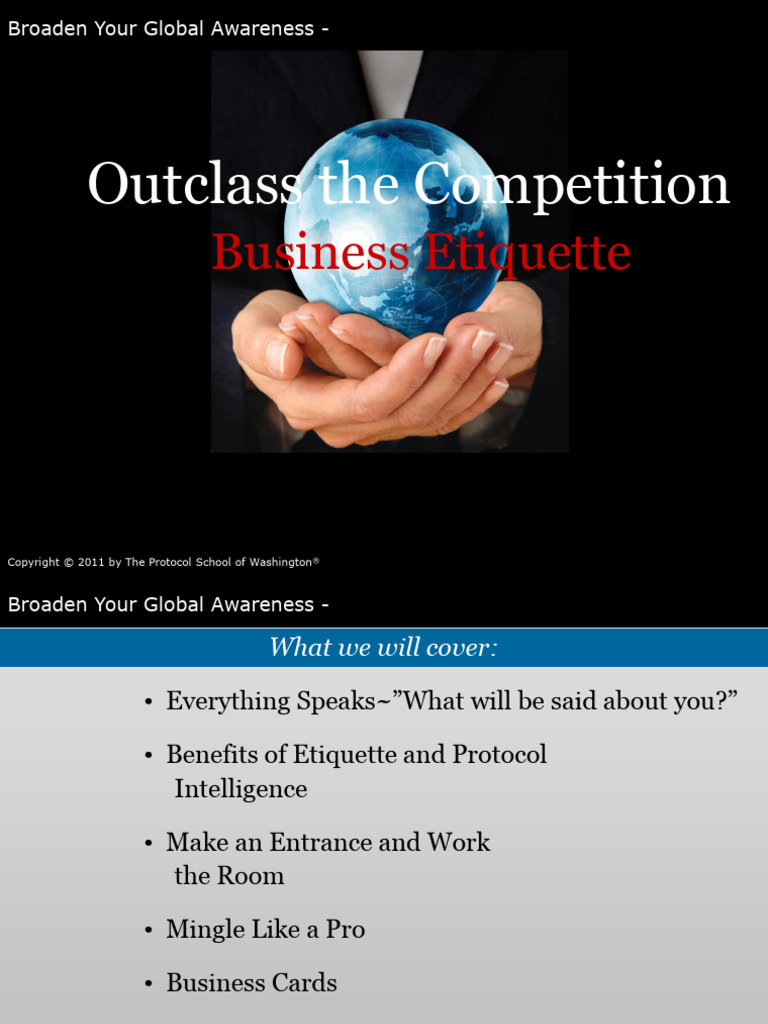 Outclass The Competition | PDF | Etiquette | Communication