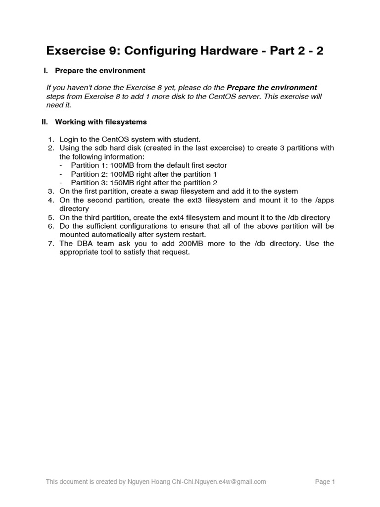 Lesson 4 - Configuring Hardware - Part 2 - 2 | PDF | File System | Unix