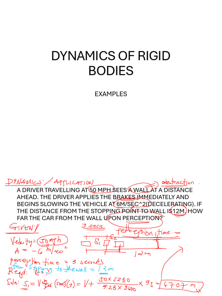 Dynamics of Rigid Bodies Examples | PDF