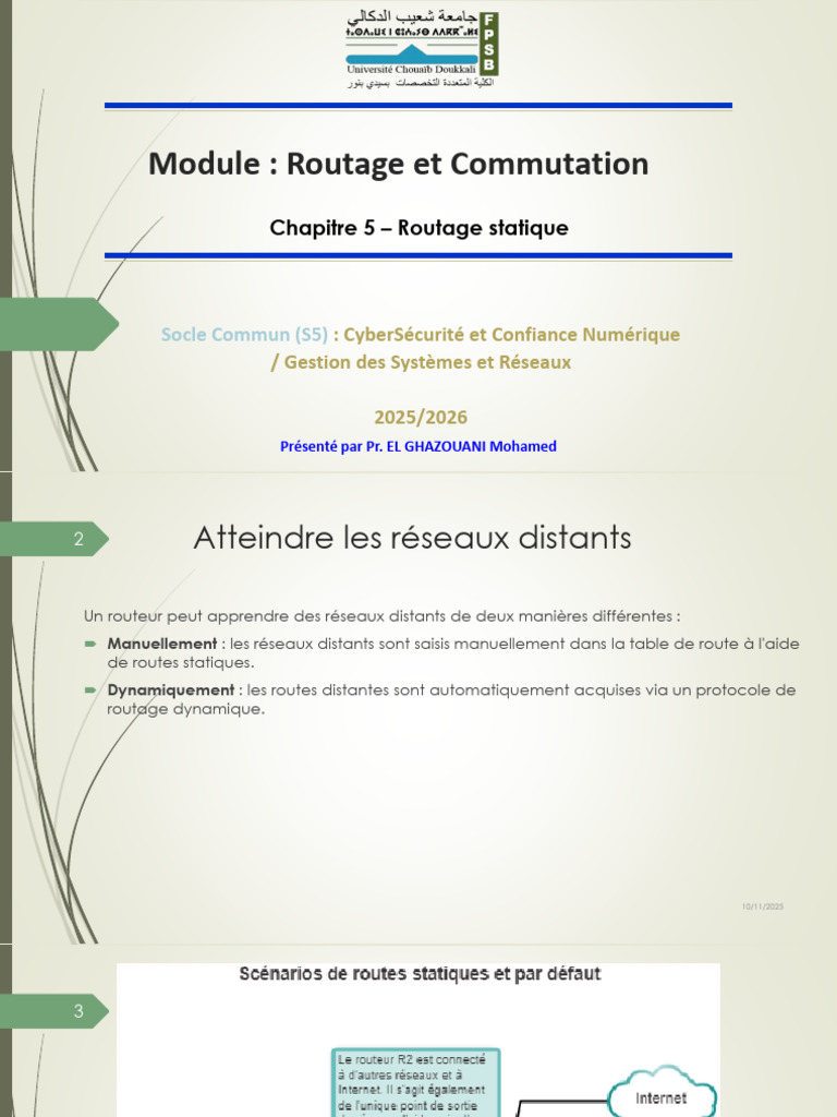 5-Routage Statique | PDF | I Pv6 | Adresse IP