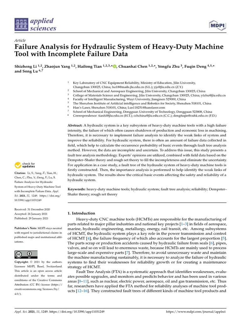 Failure Analysis For Hydraulic System of Heavy-Duty Machine | PDF ...