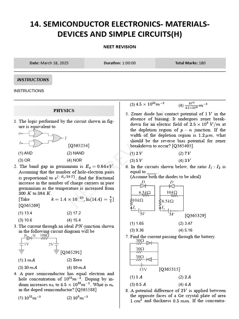 Semiconductor Electronics - Materials - Devices and Simple Circuits (H ...