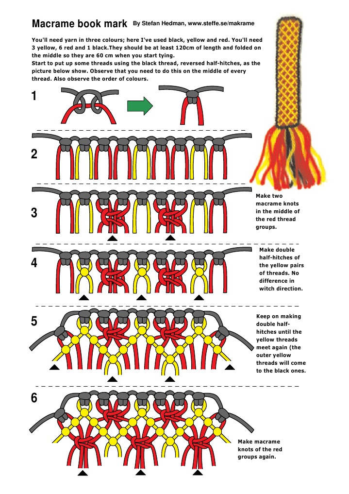 Macrame Bookmark Tutorial by Hedman | PDF | Home & Garden | Poetry