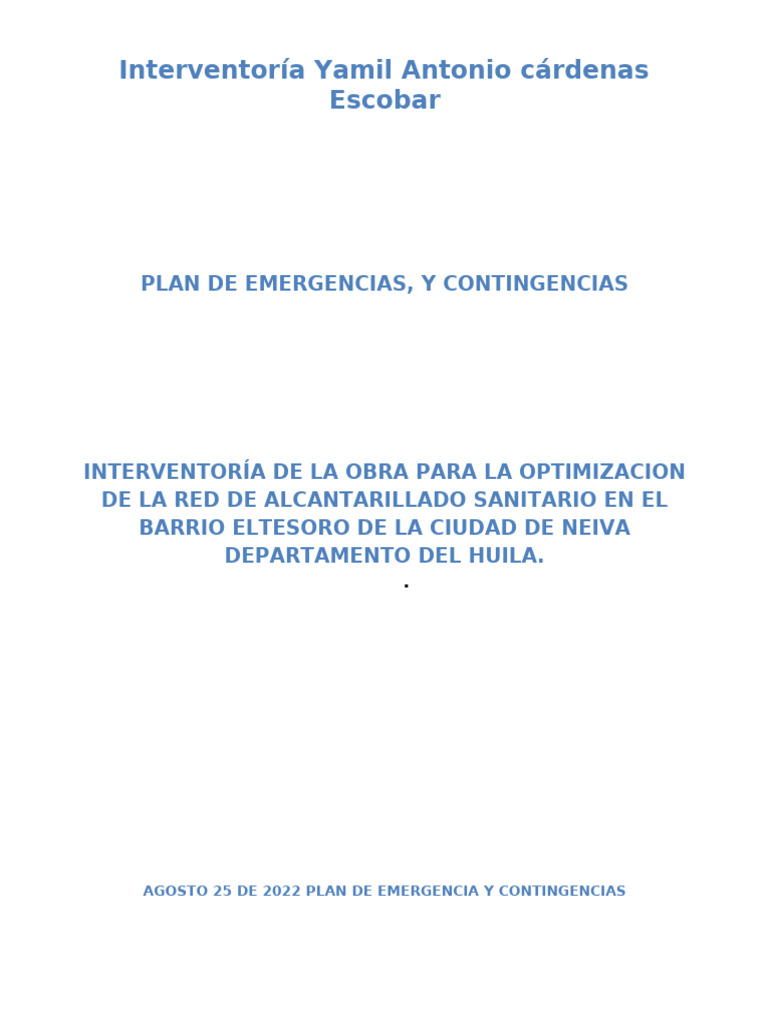 Plan de Emergencias y Contingencias f | PDF | La seguridad