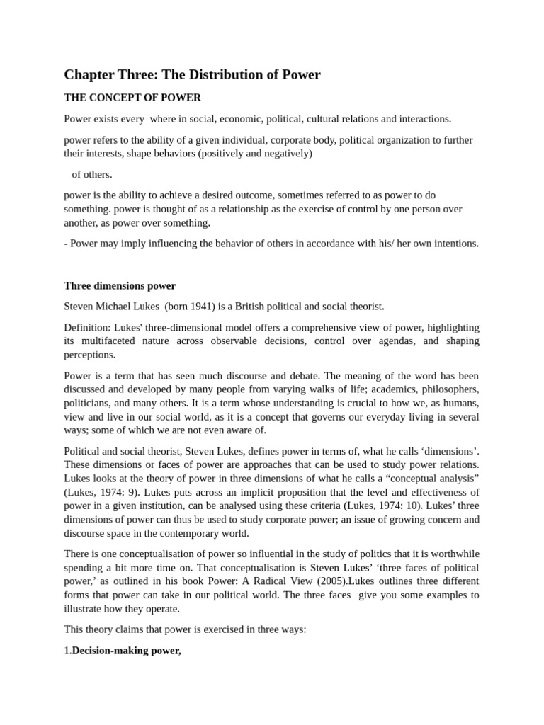 Chapter - 3 Distribution of Power | PDF | Power (Social And Political ...