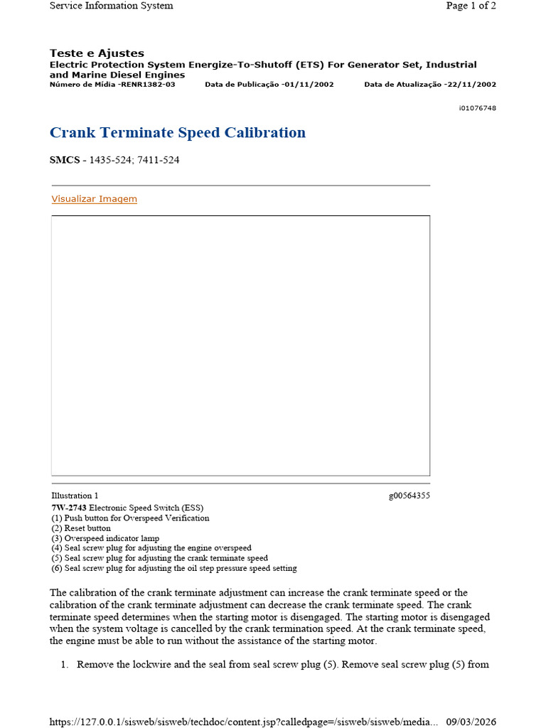 Crank Terminate Speed Calibration | PDF | Electrical Engineering ...