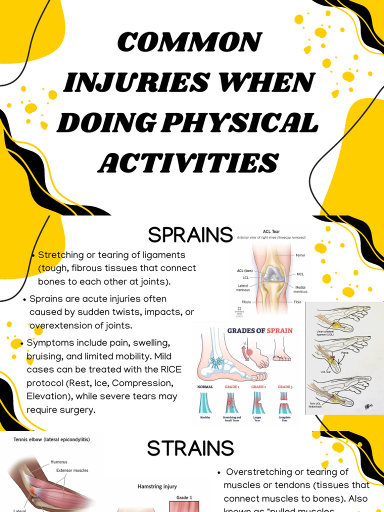Common Injuries When Doing Physical Activities | PDF | Knee | Physiology