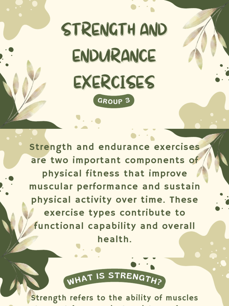 GRP 3 Strength and Endurances Exercises | PDF | Strength Training ...