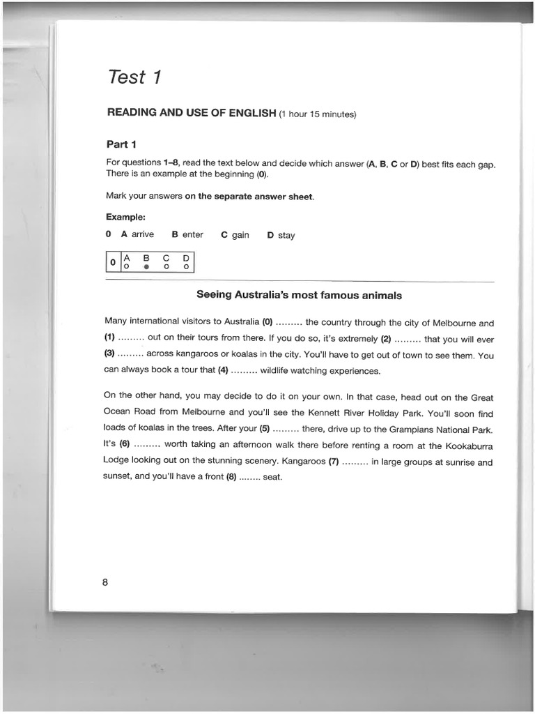 B2 FIRST 4 - Test 1 | PDF