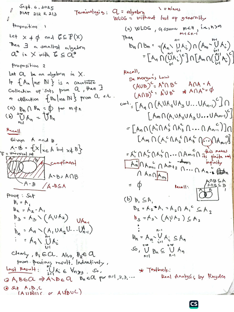 Real Analysis Notes | PDF