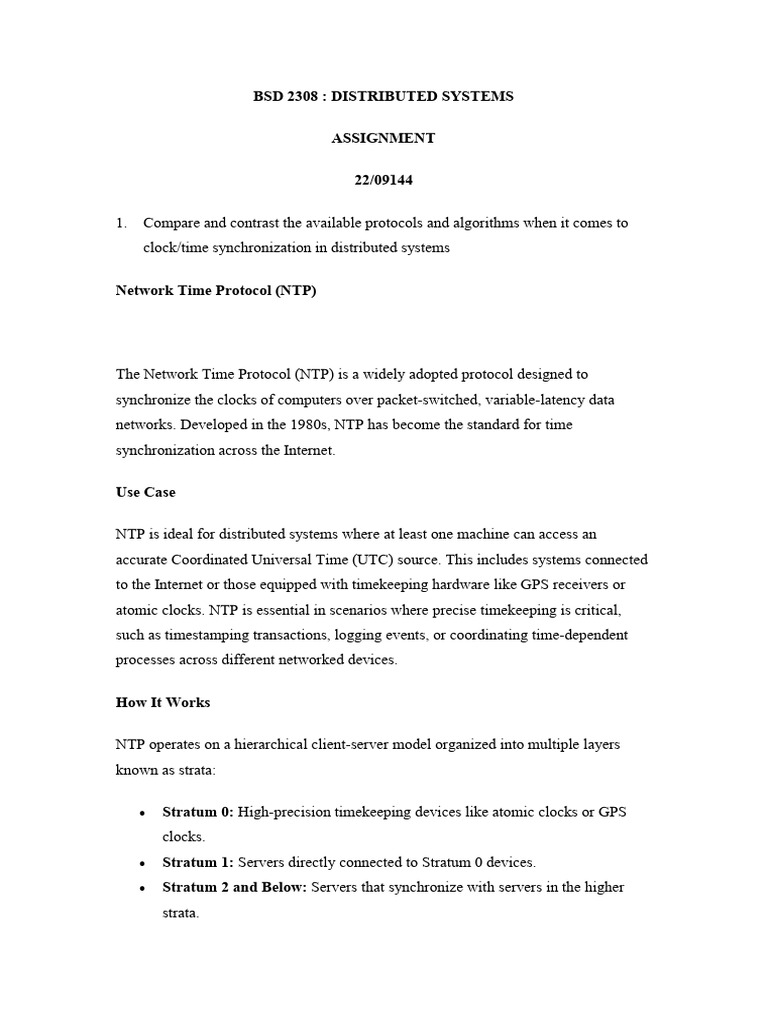 BSD 2308: Distributed Systems Assignment 22/09144 | PDF | Computer ...
