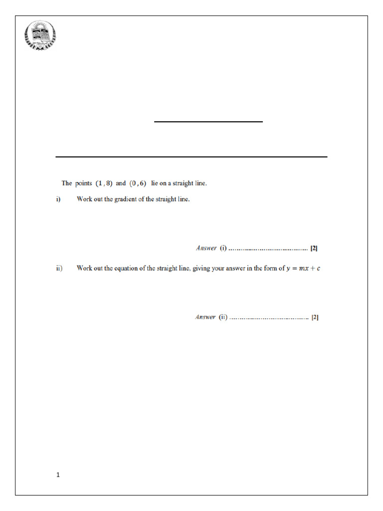 Worksheet 20 Straight Line Graph | PDF