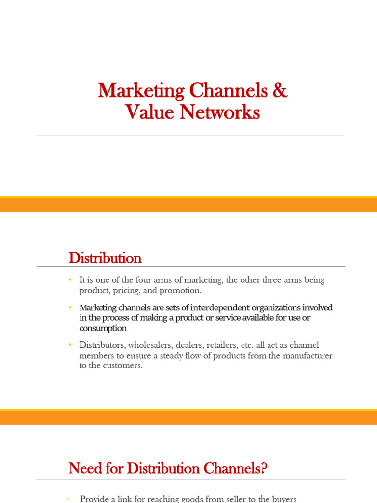 Marketing Channels & Value Networks | PDF | E Commerce | Retail