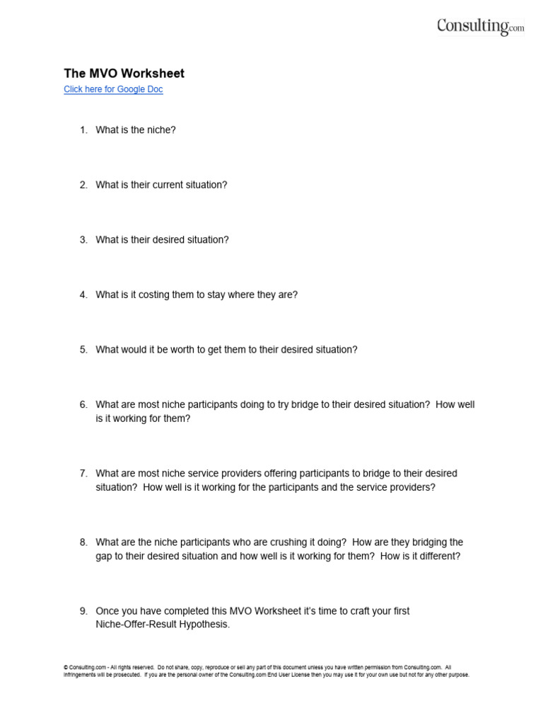 The Mvo Worksheet | PDF