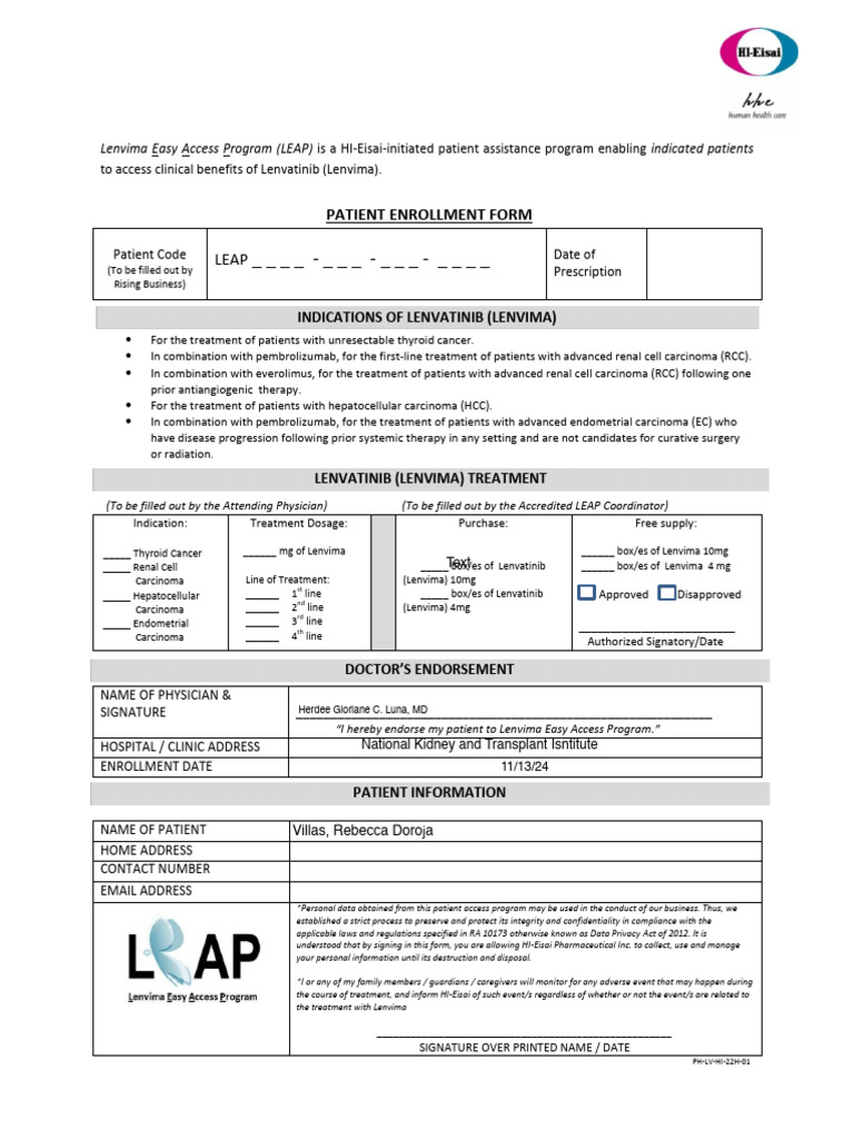 Updated LEAP Enrollment Form_September2022 REbecca Villas | PDF ...