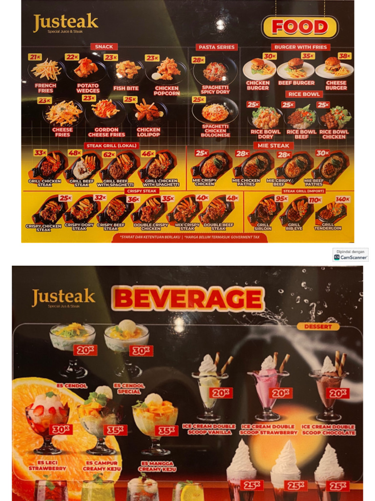 Menu-Menu Cekban X Justeak Batu Aji | PDF