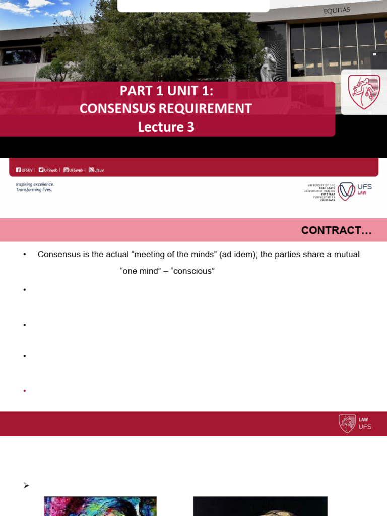Contract Law - Part 1 Unit 2 Lecture 3 | PDF | Intention | Justice