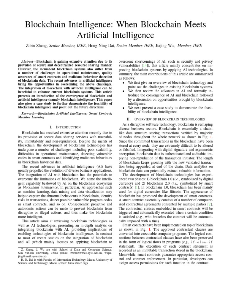 Blockchain Intelligence | PDF | Artificial Intelligence | Intelligence ...