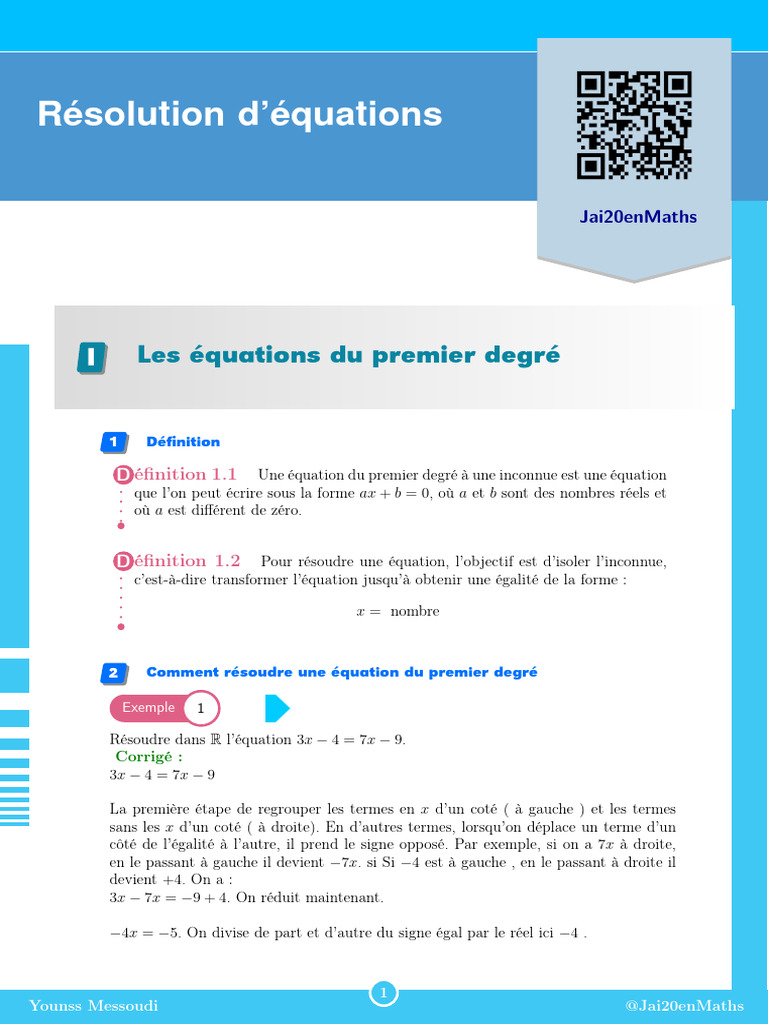 Les Equations | PDF | Équations | Mathématiques