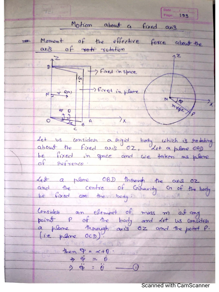 Motion About Fixed Axis (Dynamics) | PDF