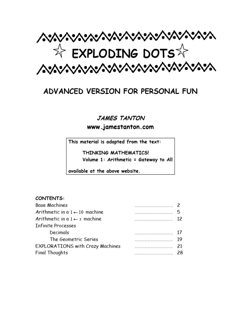 JTantonExplodingDots EducatorsVersion | PDF | Decimal | Elementary ...