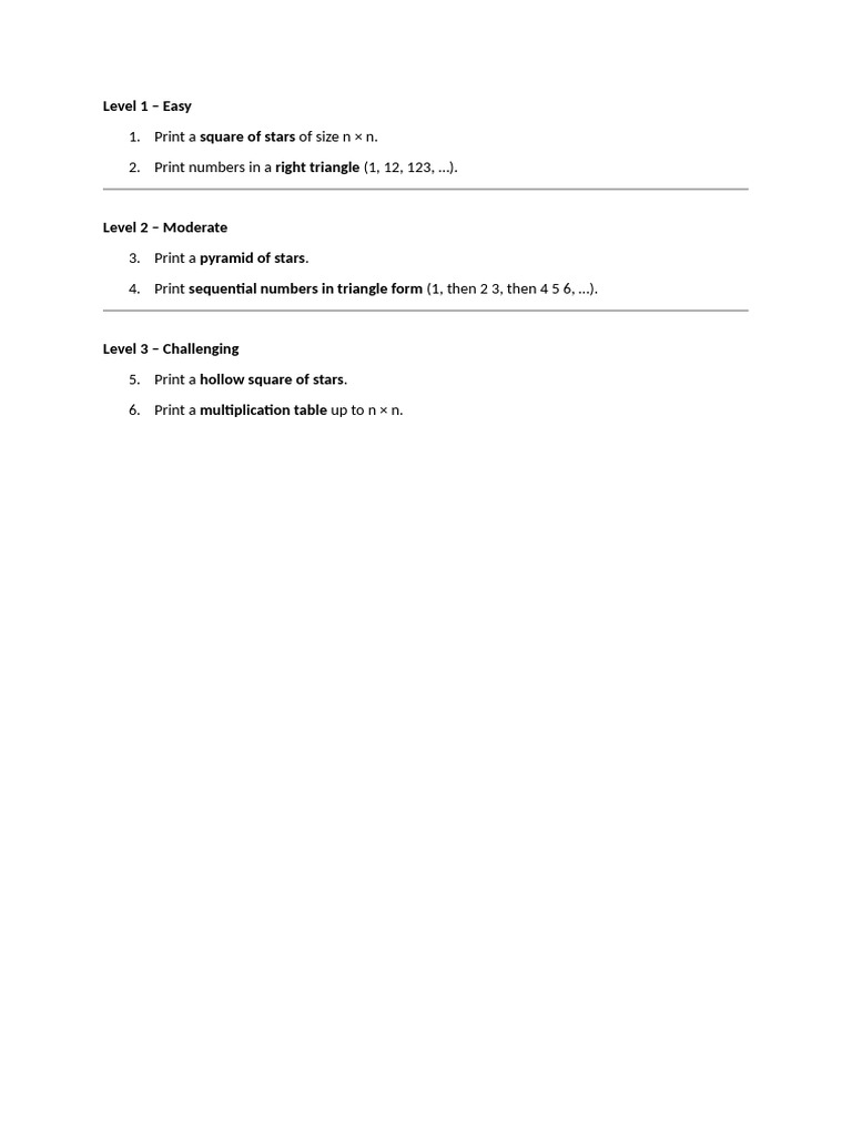 For Loop Practice | PDF