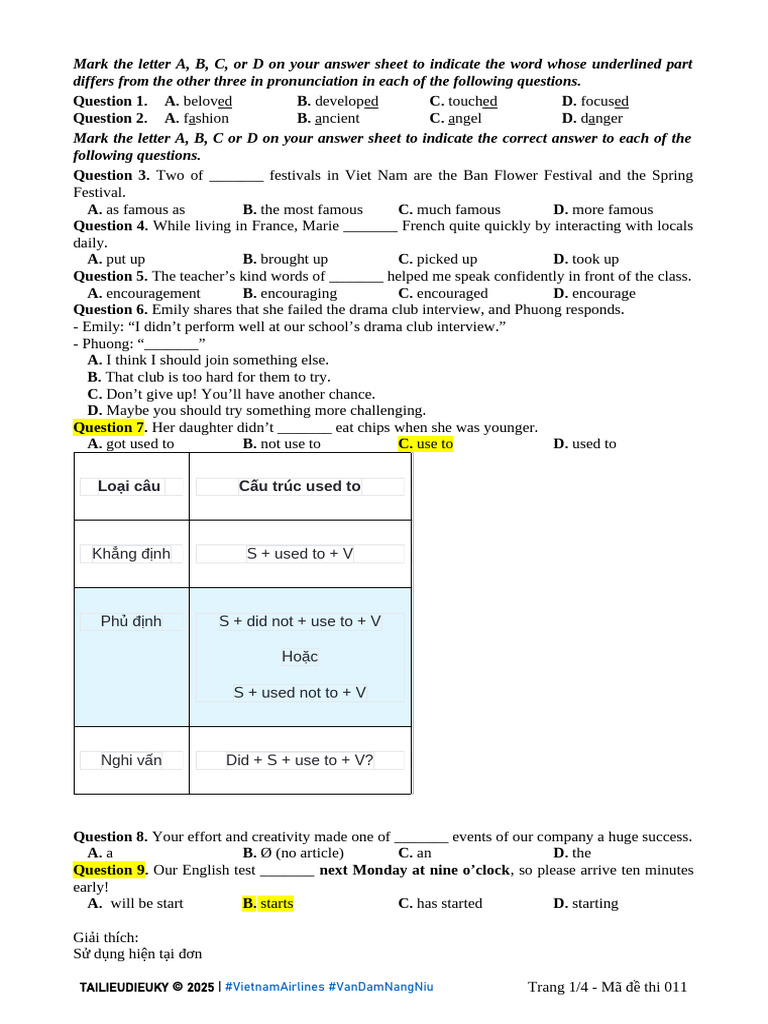 Dap An Test | PDF | Adolescence | Sign Language