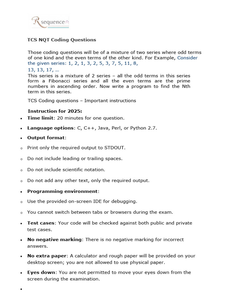 TCS Coding Questions 2025 | PDF | Parameter (Computer Programming ...