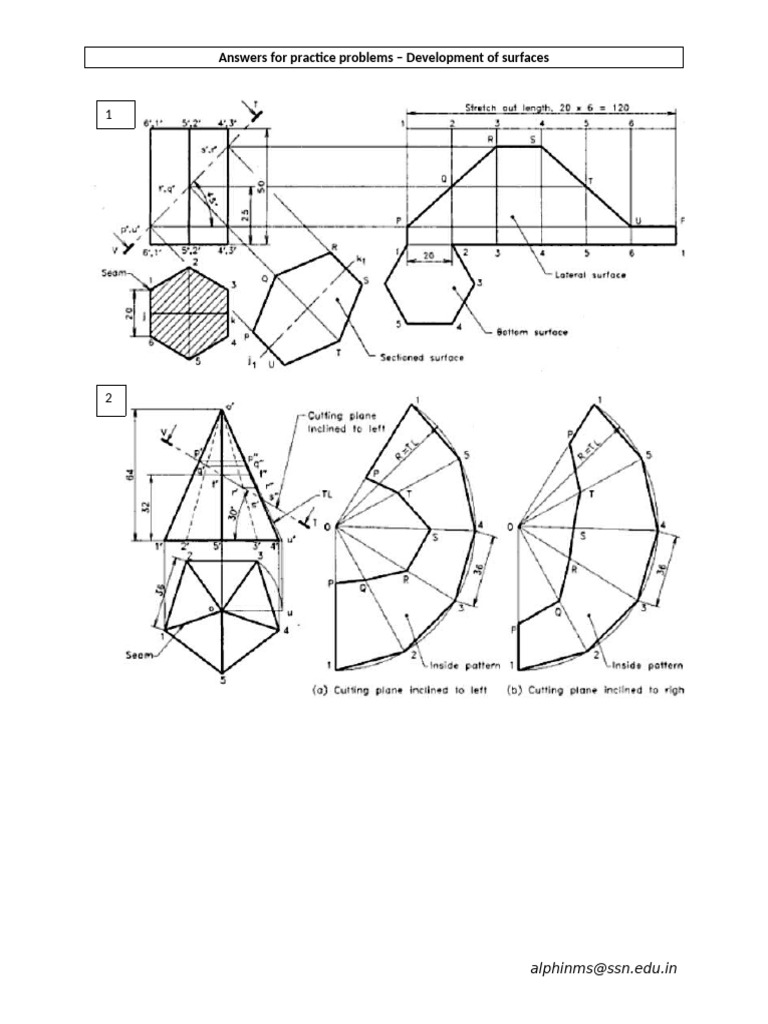 Solutions - Development of Surfaces | PDF