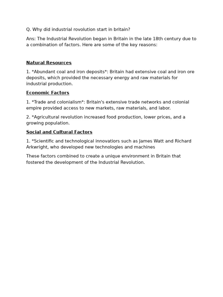 Why Did Industrial Rev... History | PDF
