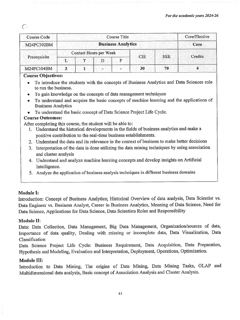 b..a Syllabus | PDF