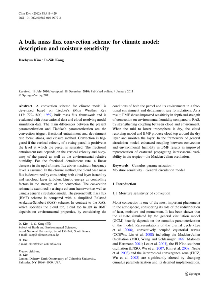Kim 및 Kang - 2012 - A Bulk Mass Flux Convection Scheme for Climate ...