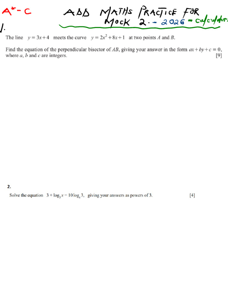 Add Maths Revision for Mock 2-26-Calculator (1) | PDF