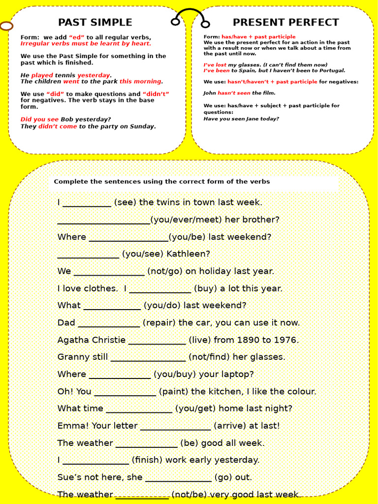 past-simple-or-present-perfect-fun-activities-games_43852 (1) | PDF ...
