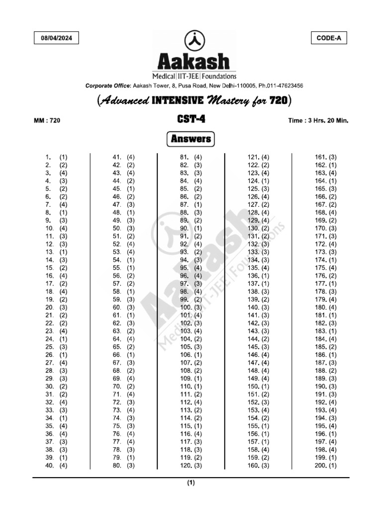 CST 04 Code A SN | PDF
