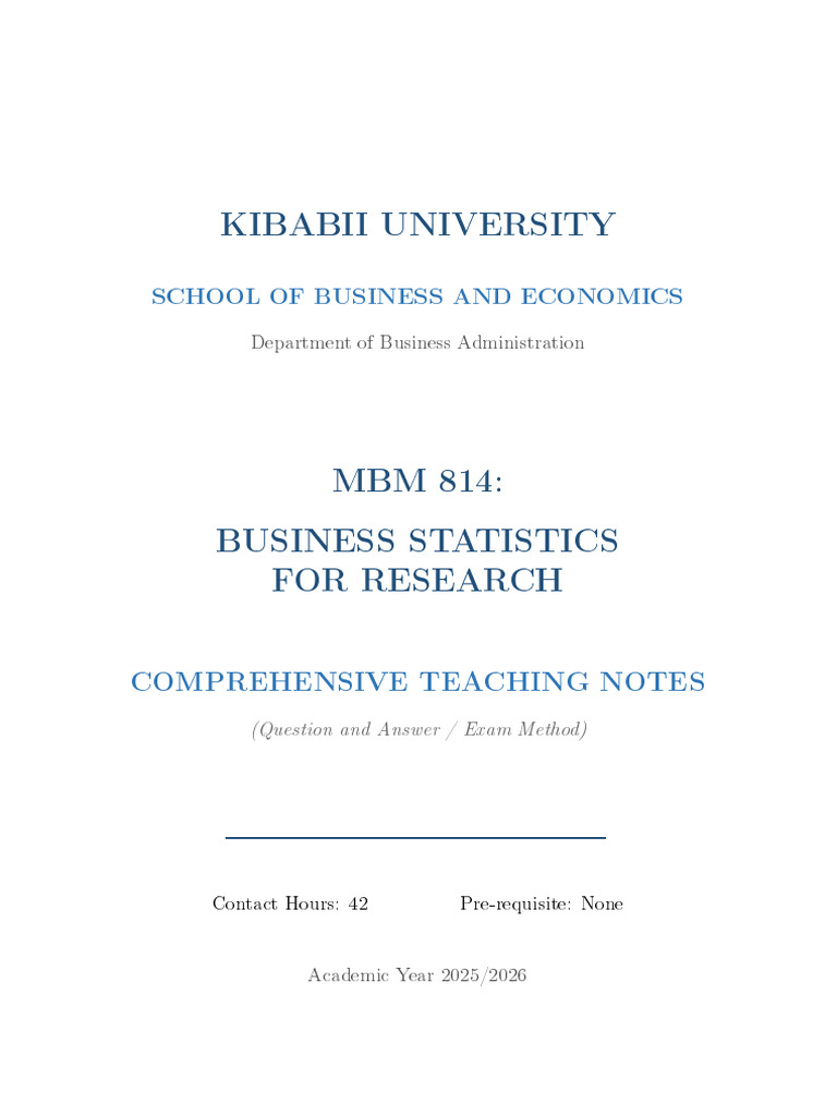 MBA 814 Lecture Notes February 2026 | PDF | Function (Mathematics ...