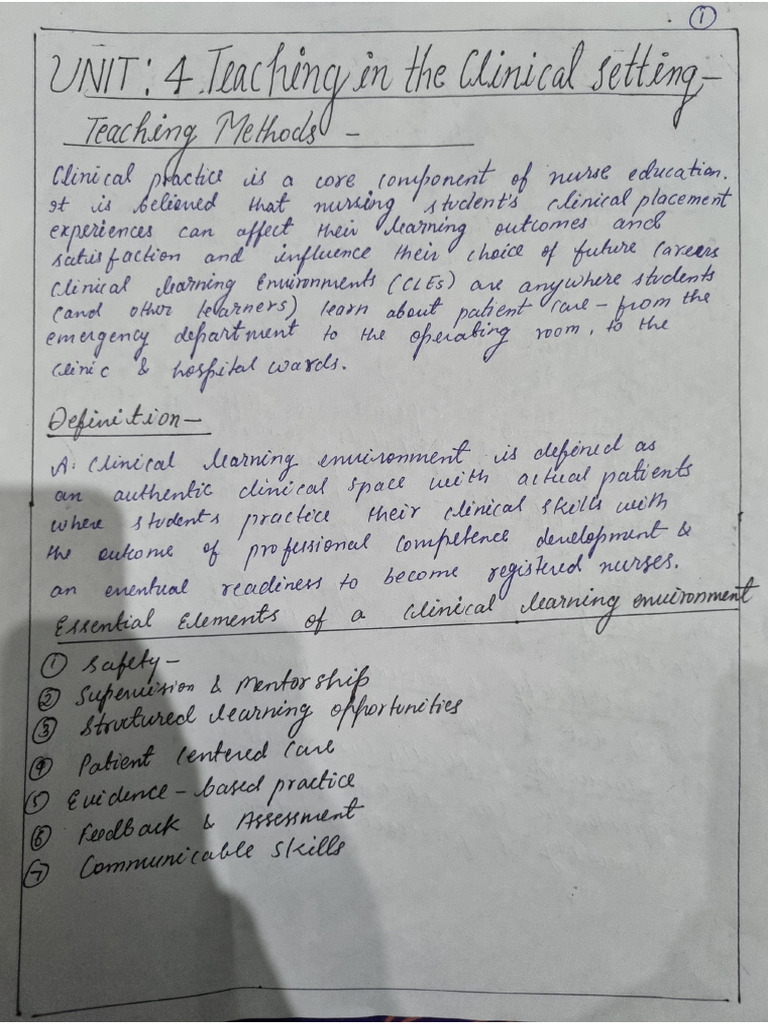 Unit4 Teaching in the Clinical Settings-teaching Methods | PDF
